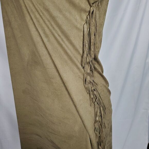 LA HEARTS mini dress earth tone sleeveless vegan suede fringe S - Picture 4 of 10